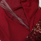 Tight Round Neck Sequined Hip Hugging Dress