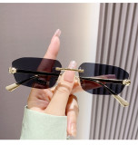Frameless Polygon Sunglasses Metal Sunglasses