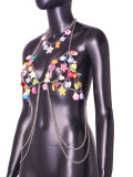 Colorful Accessories Beaded Body Chain Hanging Neck Strap Top