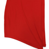 Two Piece Set of Sleeveless Round Neck Slit Top and See Through Lace Pants