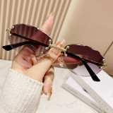 Frameless Cut Edge Sunglasses Internet Famous Gradient Sunglasses
