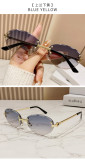Frameless Cut Edge Sunglasses Internet Famous Gradient Sunglasses