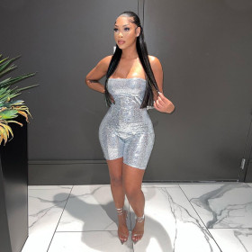 Strapless Sequined Jumpsuit