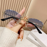 Frameless Cut Edge Sunglasses Internet Famous Gradient Sunglasses