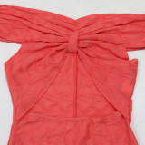 Hollow Out Jumpsuit with One Shoulder Solid Color