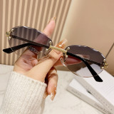 Frameless Cut Edge Sunglasses Internet Famous Gradient Sunglasses
