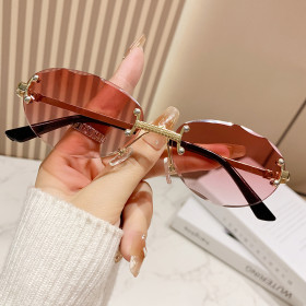 Frameless Cut Edge Sunglasses Internet Famous Gradient Sunglasses