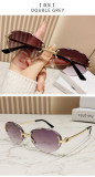 Frameless Cut Edge Sunglasses Internet Famous Gradient Sunglasses