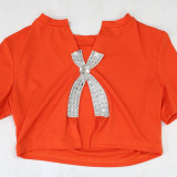 Short Sleeved Micro Flared Pants Fashion Two-piece Set