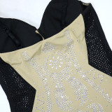 Strap and Rhinestone Dress Hip Hugging Short Skirt Evening Gown