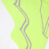 Irregular Dress with Sleeveless Wave Print