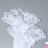 Strap Lace Skirt Bow Set with Socks Included