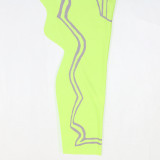 Irregular Dress with Sleeveless Wave Print