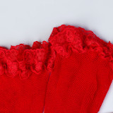 Festive Mesh Multi-layer Lace Splicing with Socks Included