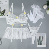 3D Embroidery Flower Splicing Lace Four Piece Set