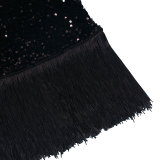 V-neck Strapless Hip Hugging Tassel Sequin Dress
