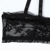 Four Piece Pink Cute Lingerie Set with Socks Included