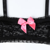 Four Piece Pink Cute Lingerie Set with Socks Included
