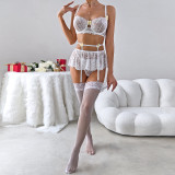 3D Embroidery Flower Splicing Lace Four Piece Set