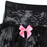 Four Piece Pink Cute Lingerie Set with Socks Included