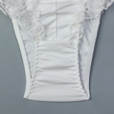 White Christmas Snowflake Perspective Splicing Hollow Strap Strap Jumpsuit