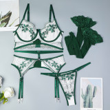 Four Piece Lace Vintage High-end Lingerie Set