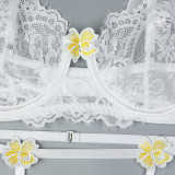 3D Embroidery Flower Splicing Lace Four Piece Set