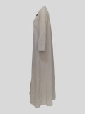Long Sleeved Pocket Single Breasted Shirt Dress
