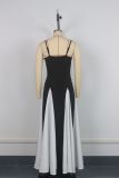 Off Shoulder Patchwork Large Skirt Suspender Dress