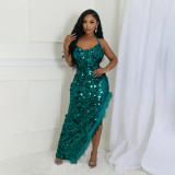 Strap Strap Large Bead Irregular Dress