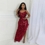 Strap Strap Large Bead Irregular Dress