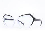Anti blue light cat eye glasses with floral frame flat lens