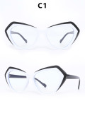 Anti blue light cat eye glasses with floral frame flat lens