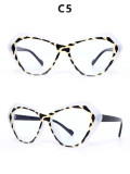 Anti blue light cat eye glasses with floral frame flat lens