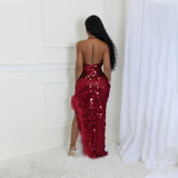 Strap Strap Large Bead Irregular Dress
