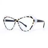 Anti blue light cat eye glasses with floral frame flat lens