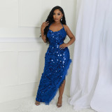Strap Strap Large Bead Irregular Dress