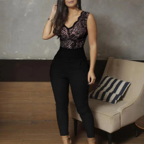 V-neck Lace Jumpsuit
