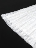 Perspective Sleeve Half High Collar Lace Skirt