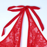 Christmas Outfit Hanging Neck Hollow Waistband Slimming Jumpsuit Double Wearing Method