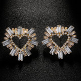 Love Earrings with Rhinestones and Earrings