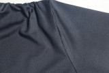 Solid Color Dress with Single Sleeve Round Neck Pullover