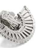Full Diamond Fan-shaped Ear Clip Exaggerated Rhinestone
