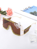 Metal Box Butterfly Powder Sunglasses