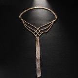 Long Tassel Back Chain Temperament Water Diamond Body Chain