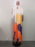 Printed Long Sleeved Large Skirt