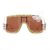 Metal Box Butterfly Powder Sunglasses