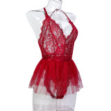Underwear Elastic Lace Tight Fitting Jumpsuit Waist Two-piece Set