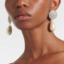 Round Ear Clip Fashionable and Simple Rhinestone Earrings