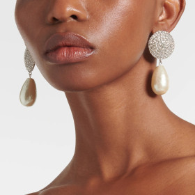 Round Ear Clip Fashionable and Simple Rhinestone Earrings